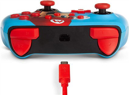 Power A 1518605-02 Mando con Cable Mario Punch para Nintendo Switch, con Diseño Mejorado y Botones Programables